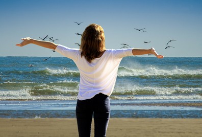 Relaxed Lady full of Joy, happiness and love